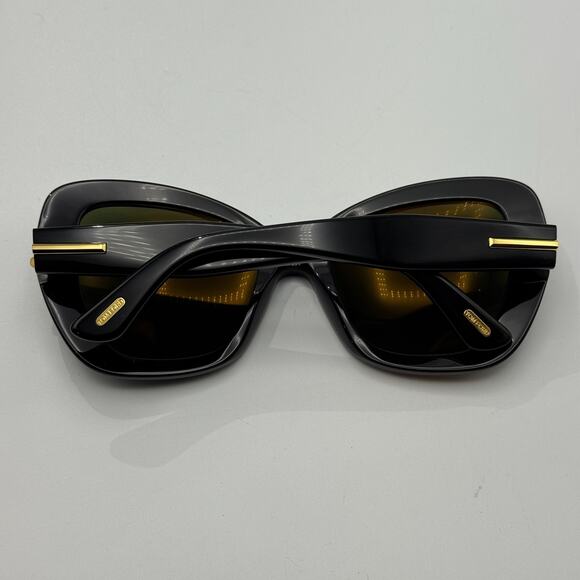 Tom Ford Sunglasses Icon TF1279 01N Black Butterfly Frame Green Lens 55mm New main image 8
